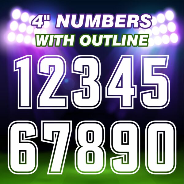 Sports Numbers - 4 inch -  OUTLINED Thumbnail