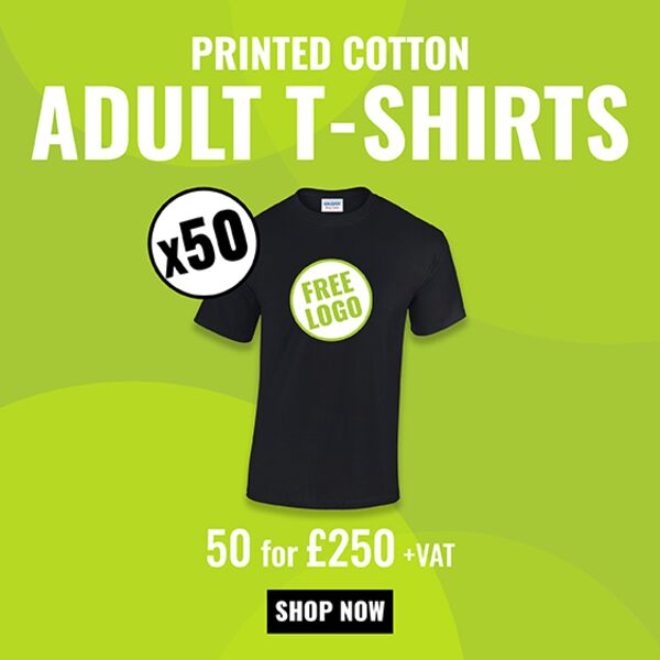 50x Printed Cotton™ adult t-shirts Thumbnail